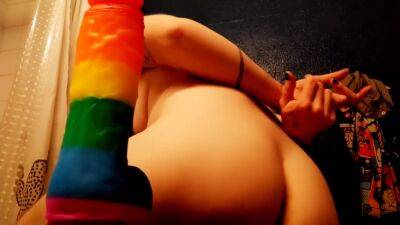 Sweet Rainbow Trans Queer Man Gives Blowjob Footjob Pov Twerking Wet - shemalez.com