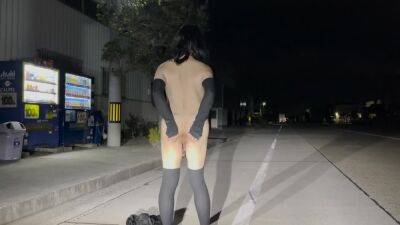 [sissy] I Took A Walk Naked In An Industrial Area - shemalez.com