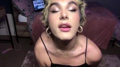 Sexy Short Haired Shemale Plays With Her Ass - shemalez.com