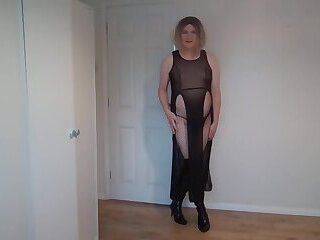 Black see through gown nude show - ashemaletube.com