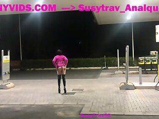 pink whore gas station slutwalk (almost caught) - ashemaletube.com