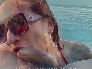 Nathalia Fontes - taking a day off on the pool - ashemaletube.com